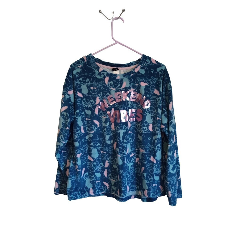 Disney Stitch Weekend Vibes fleece sleepwear top